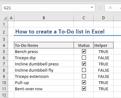 Как создать список дел в Excel 04